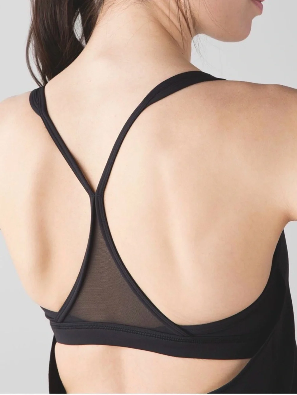 Lululemon Minimalist Tank Black Built In Bra Mesh Size 10